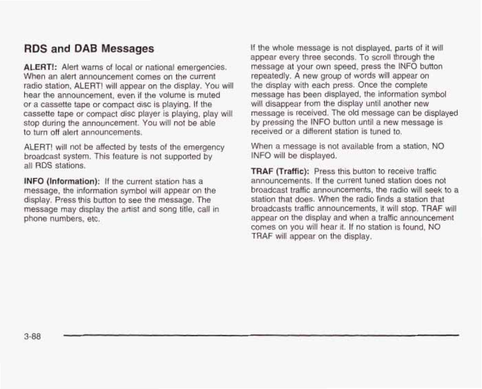 Rd5 and dab messages | GMC 2003 Sierra User Manual | Page 243 / 556