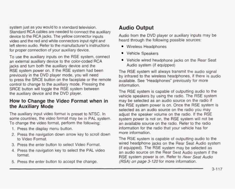 Audio output, Audra | GMC 2003 Sierra User Manual | Page 272 / 556