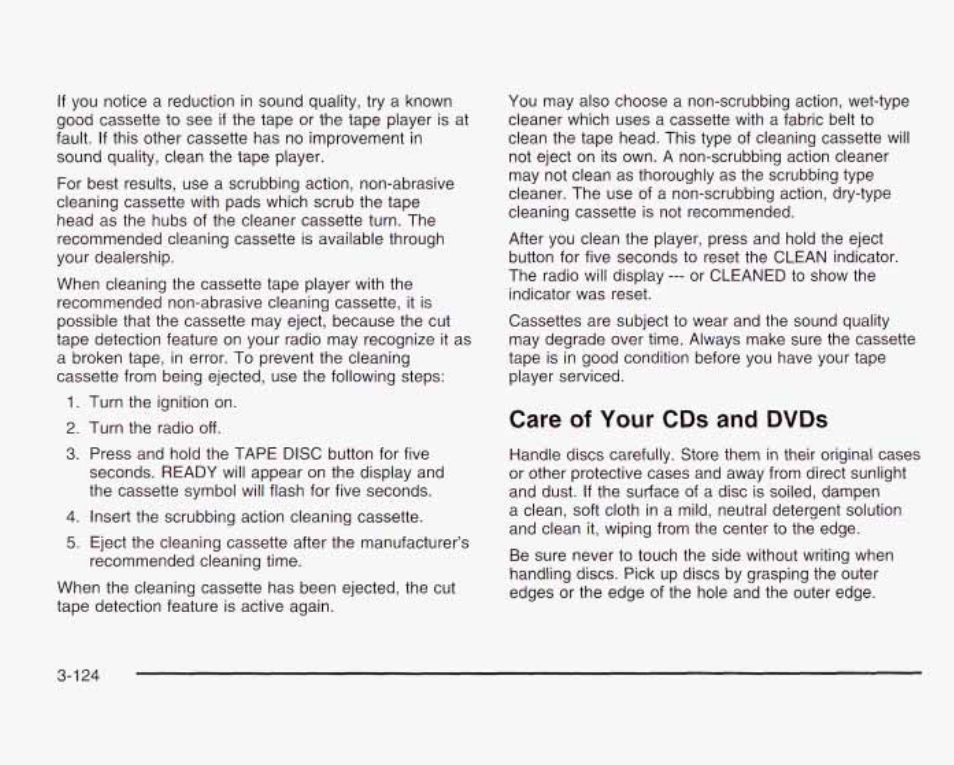 Care of your cds and dvds | GMC 2003 Sierra User Manual | Page 279 / 556