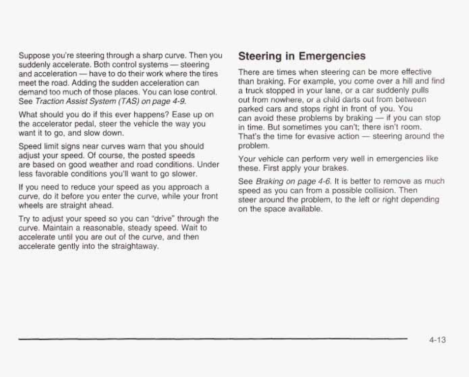 Steering in emergencies | GMC 2003 Sierra User Manual | Page 294 / 556