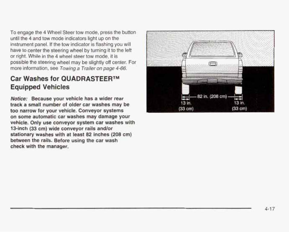 Car washes ior quadrasteer™ equipped vehicles | GMC 2003 Sierra User Manual | Page 298 / 556