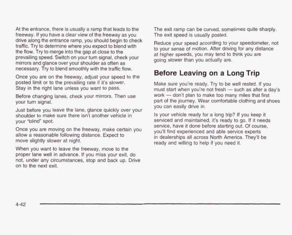 Before leavin9 on a long trip, Before leavin, On a long trip | GMC 2003 Sierra User Manual | Page 323 / 556