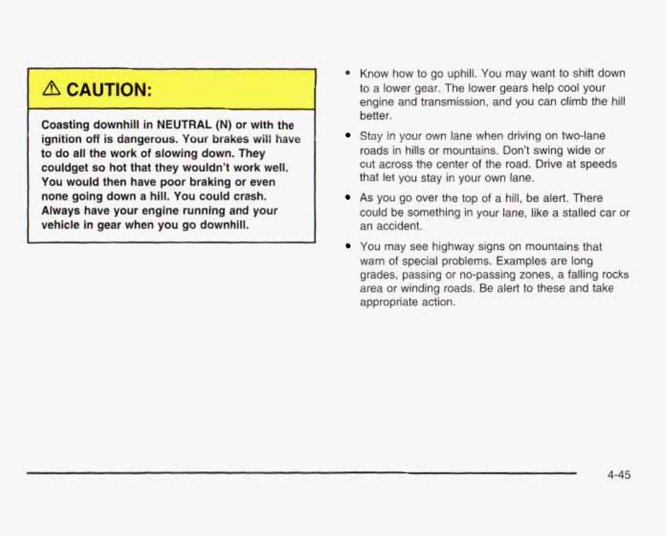 Д caution | GMC 2003 Sierra User Manual | Page 326 / 556