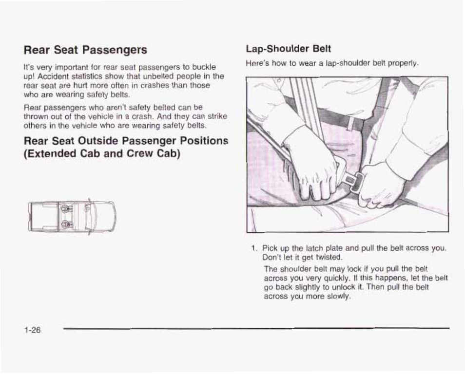 Rear seat passengers | GMC 2003 Sierra User Manual | Page 33 / 556