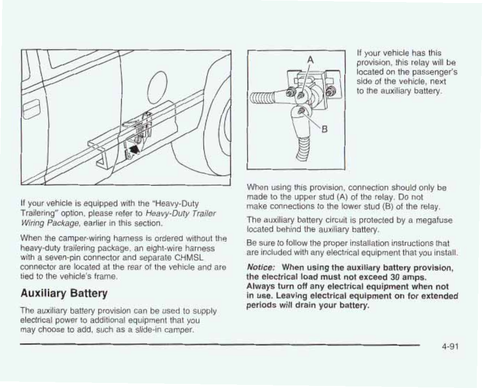 Auxiliary battery | GMC 2003 Sierra User Manual | Page 372 / 556