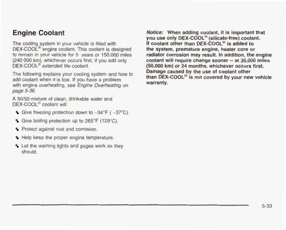 Engine coolant, Engine coolani -33 | GMC 2003 Sierra User Manual | Page 408 / 556