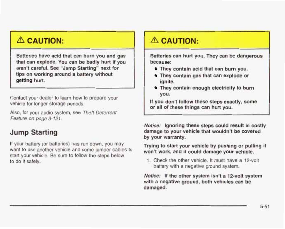 Д caution, Jump starting | GMC 2003 Sierra User Manual | Page 426 / 556