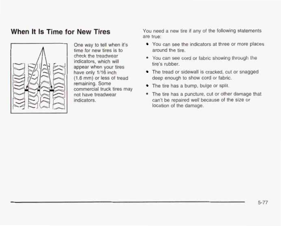 When it fs time for new tires | GMC 2003 Sierra User Manual | Page 452 / 556