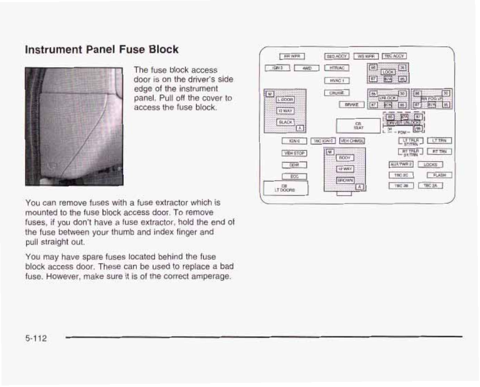 Instrument panel fuse block | GMC 2003 Sierra User Manual | Page 487 / 556