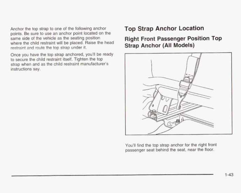 Top strap anchor location | GMC 2003 Sierra User Manual | Page 50 / 556