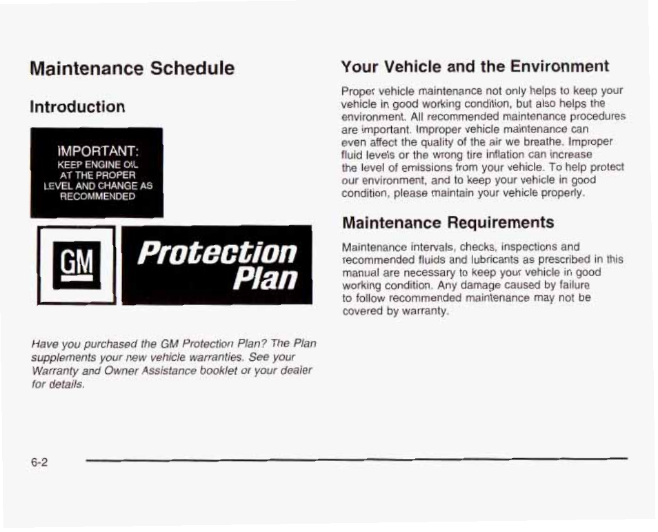 Maintenance requirements, Maintenance schedule, Introduction | Your vehicle and the environment | GMC 2003 Sierra User Manual | Page 501 / 556