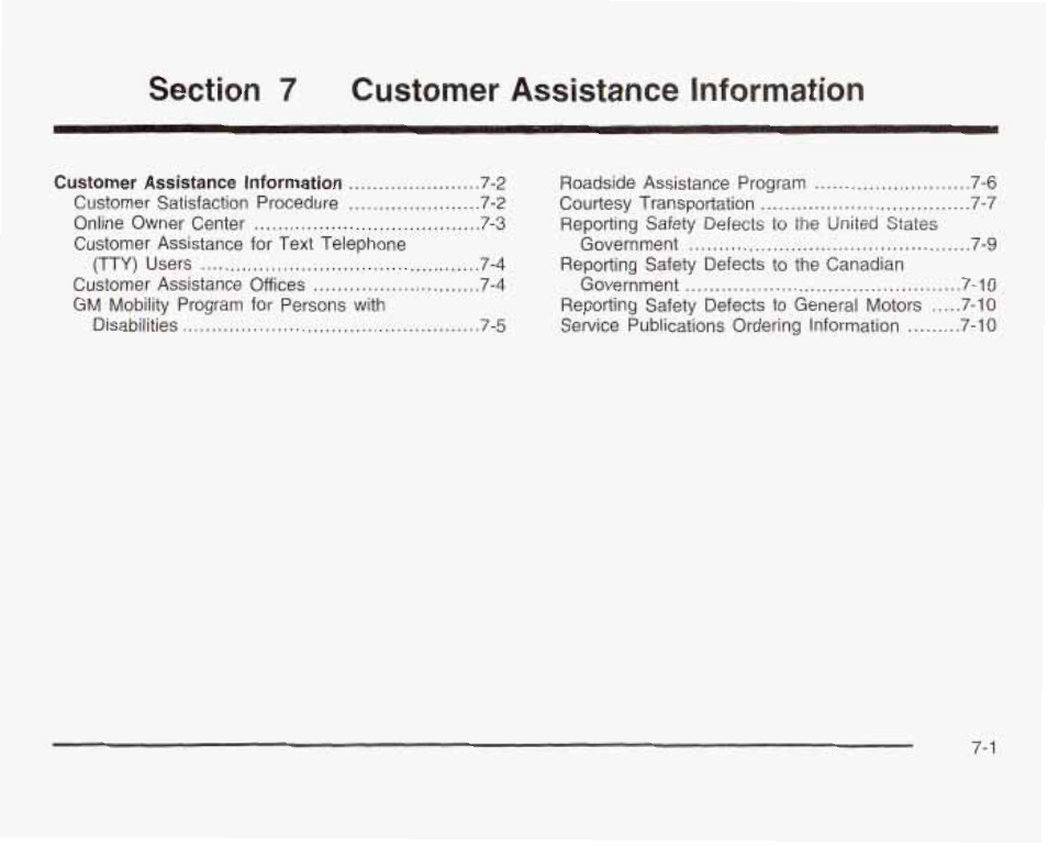 Section 7 customer assistance information | GMC 2003 Sierra User Manual | Page 524 / 556