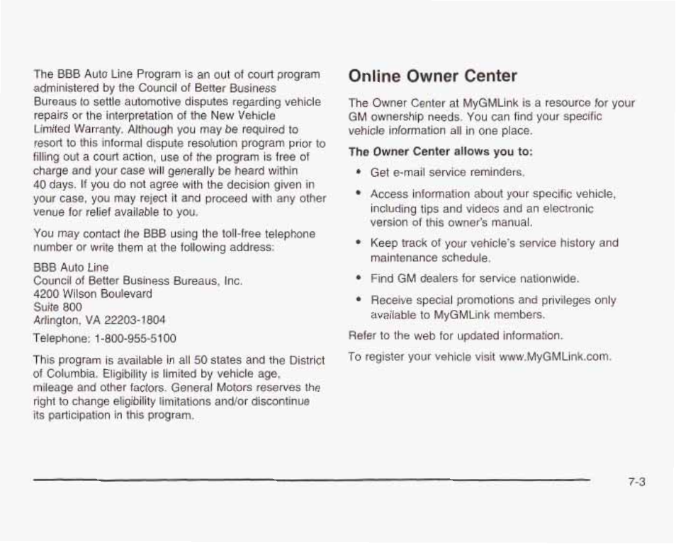 Online owner center | GMC 2003 Sierra User Manual | Page 526 / 556