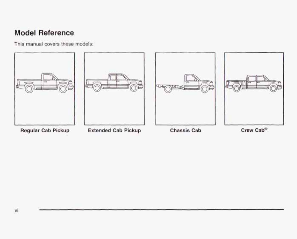 Modei reference | GMC 2003 Sierra User Manual | Page 7 / 556