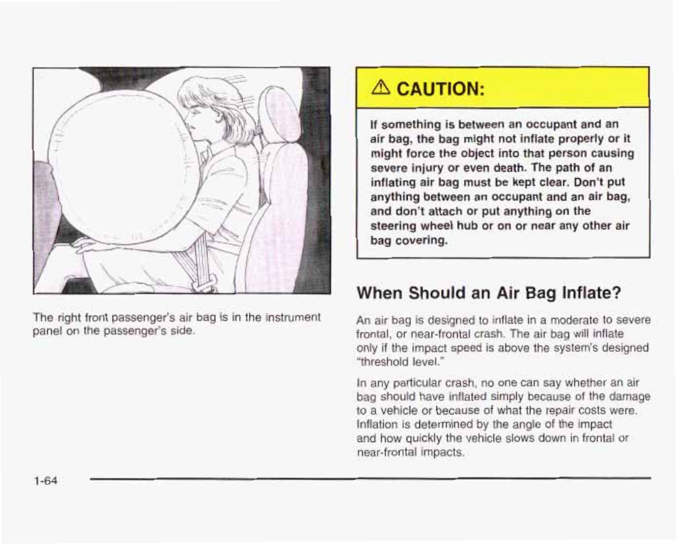 When should an air bag inflate | GMC 2003 Sierra User Manual | Page 71 / 556