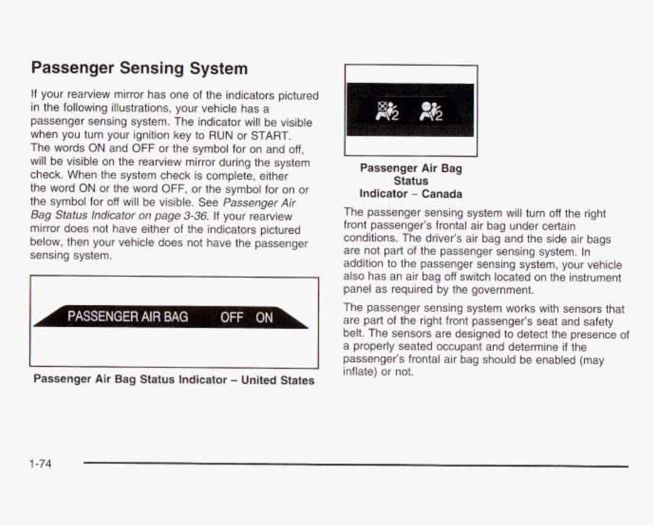 Passenger sensing system | GMC 2003 Sierra User Manual | Page 81 / 556