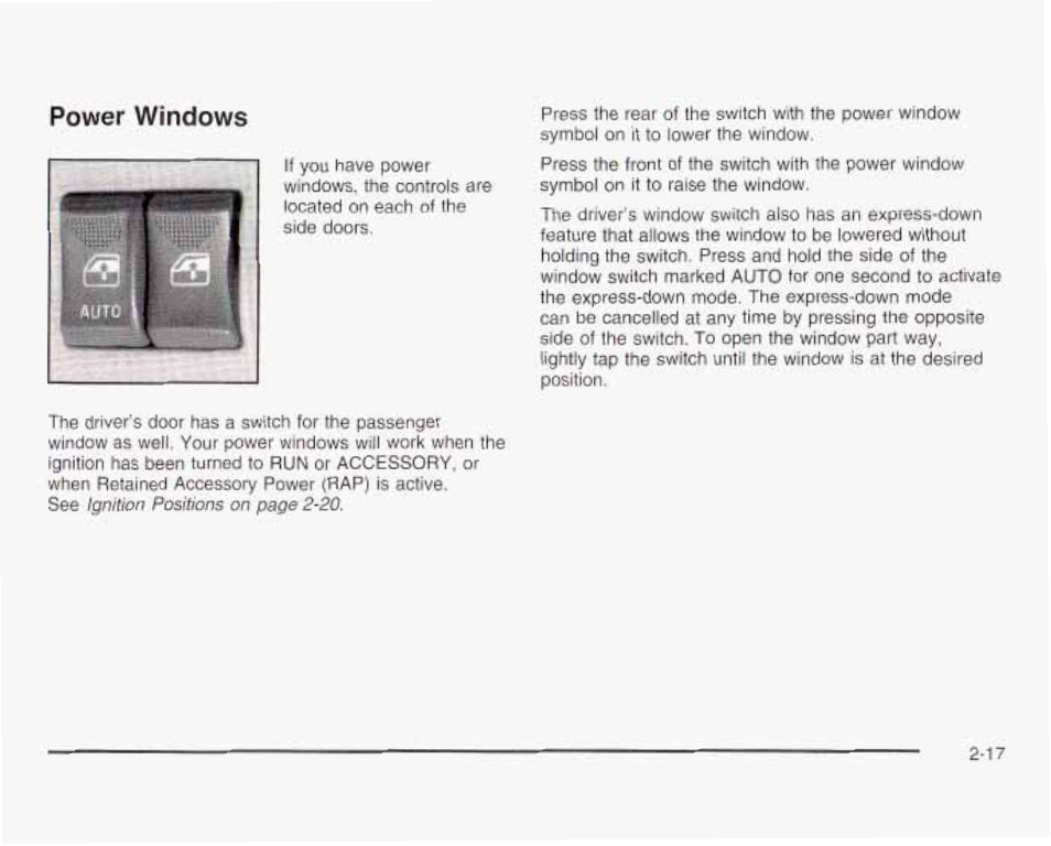 Power windows | GMC 2003 Savana User Manual | Page 100 / 400