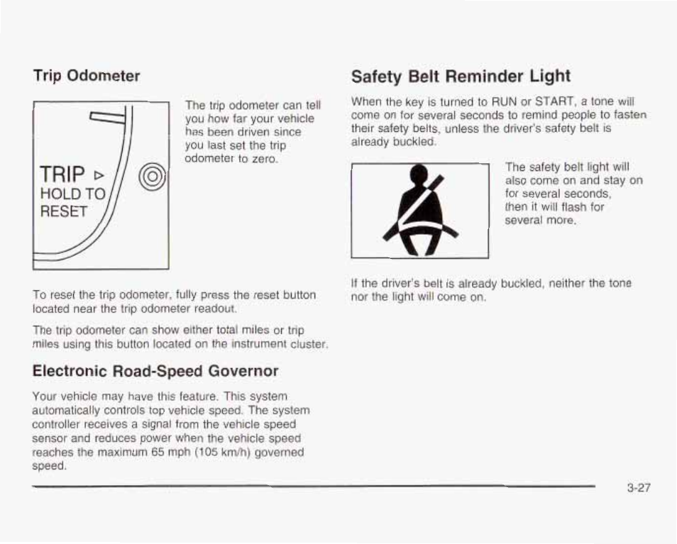Safety belt reminder light | GMC 2003 Savana User Manual | Page 148 / 400
