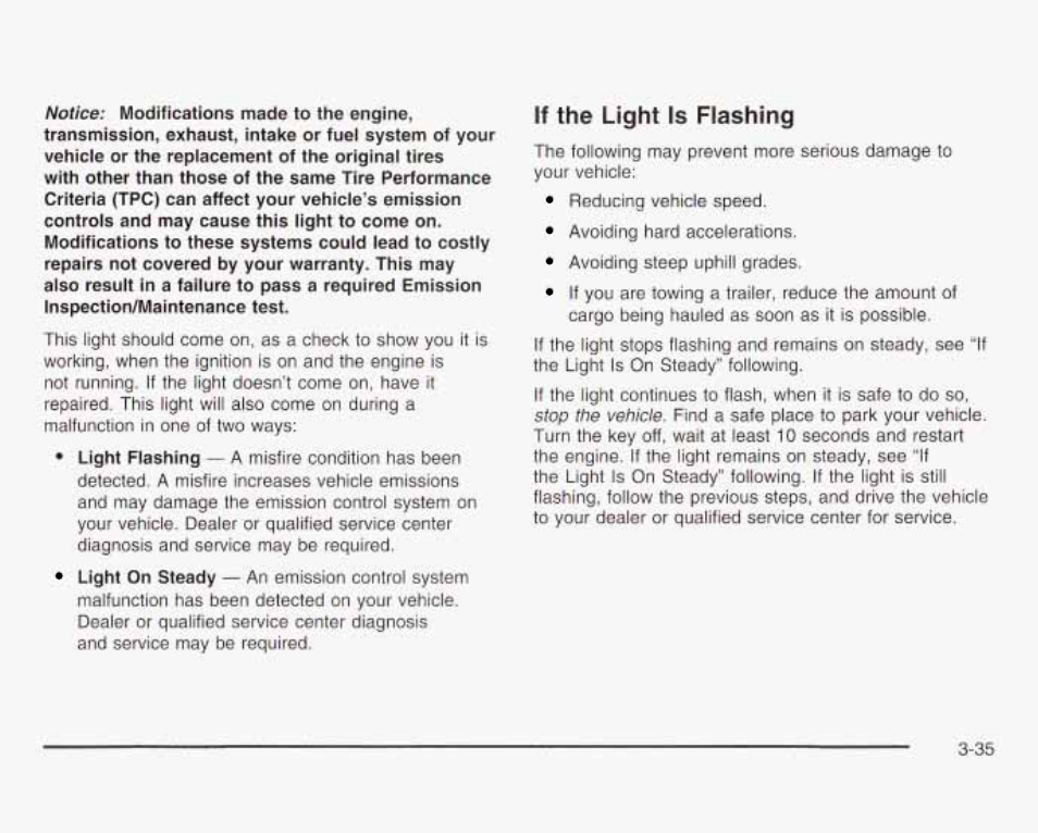 If the light is hashing | GMC 2003 Savana User Manual | Page 156 / 400
