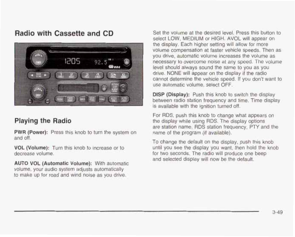 Radio with cassette and cd | GMC 2003 Savana User Manual | Page 170 / 400