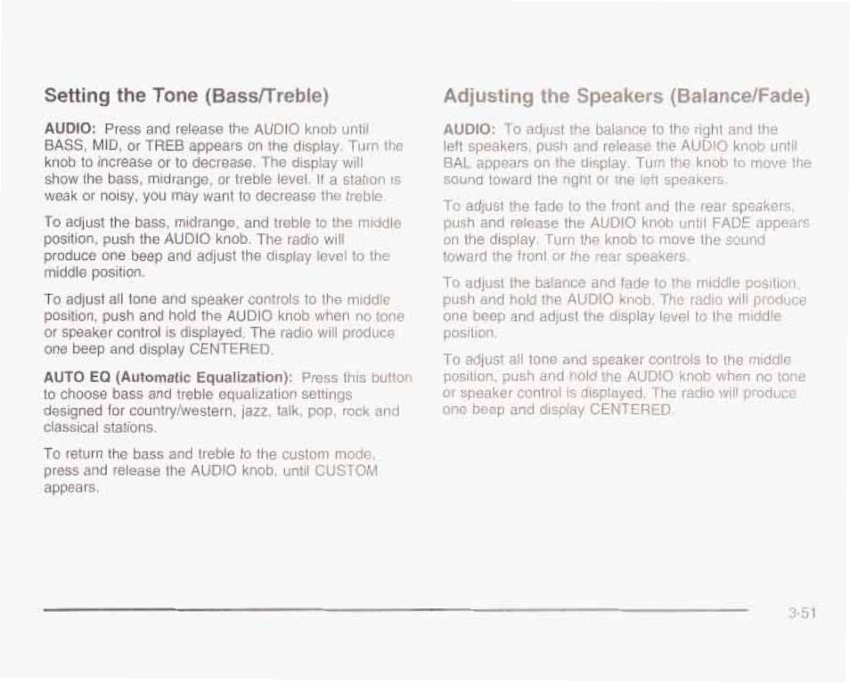 Adjusting the speakers {balance/fade) | GMC 2003 Savana User Manual | Page 172 / 400