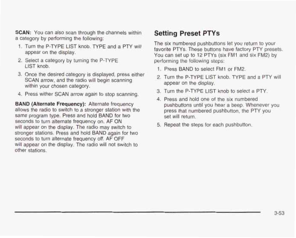 Setting preset ptys | GMC 2003 Savana User Manual | Page 174 / 400