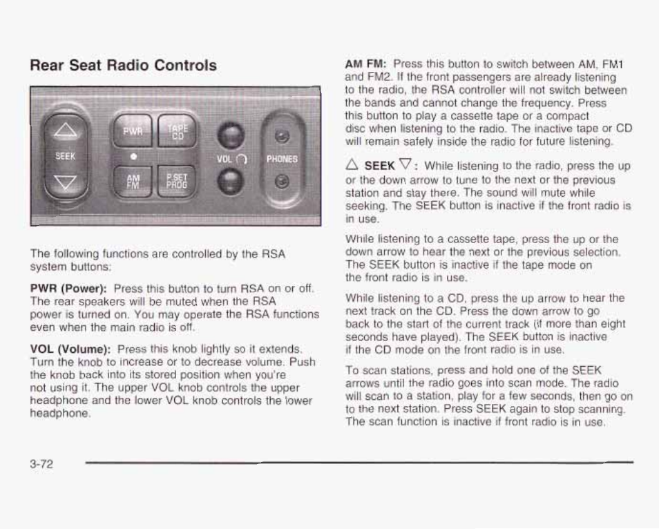 Rear seat radio controls | GMC 2003 Savana User Manual | Page 193 / 400
