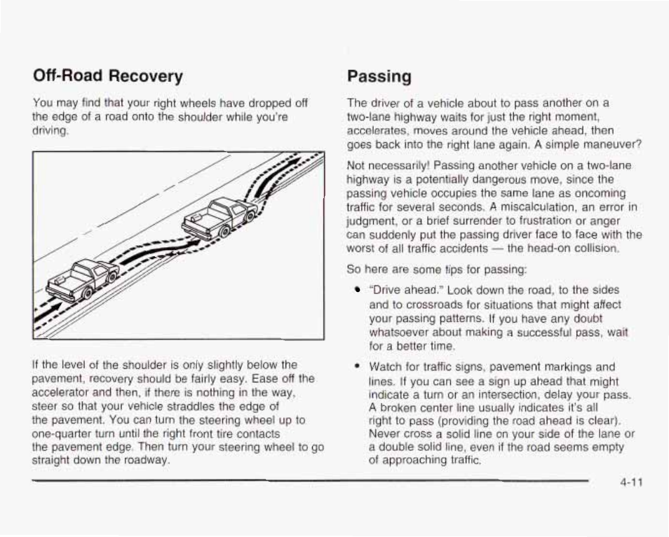 Off-road recovery passing | GMC 2003 Savana User Manual | Page 208 / 400