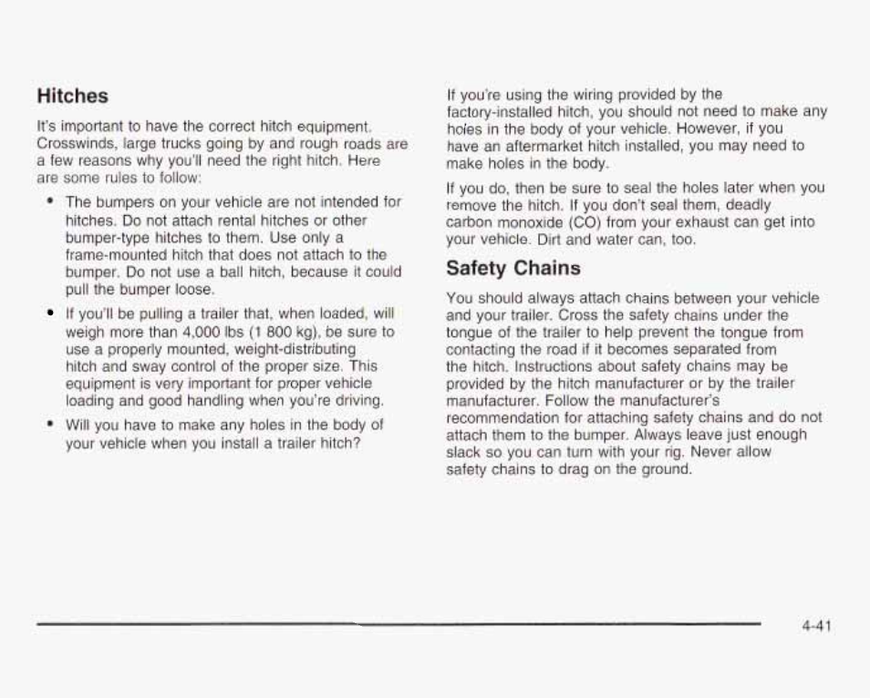 Safety chains | GMC 2003 Savana User Manual | Page 238 / 400