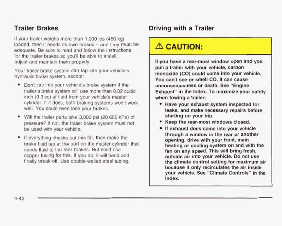 Driving with a trailer, Trailer brakes | GMC 2003 Savana User Manual | Page 239 / 400