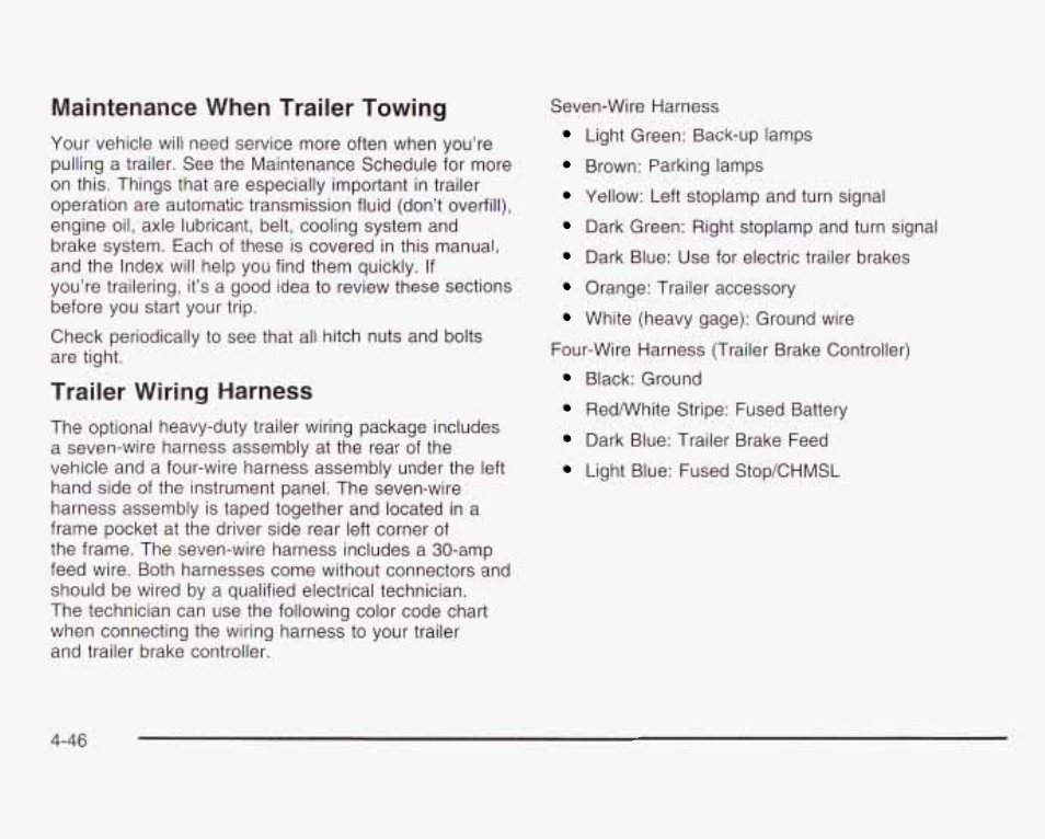 Trailer wiring harness | GMC 2003 Savana User Manual | Page 243 / 400