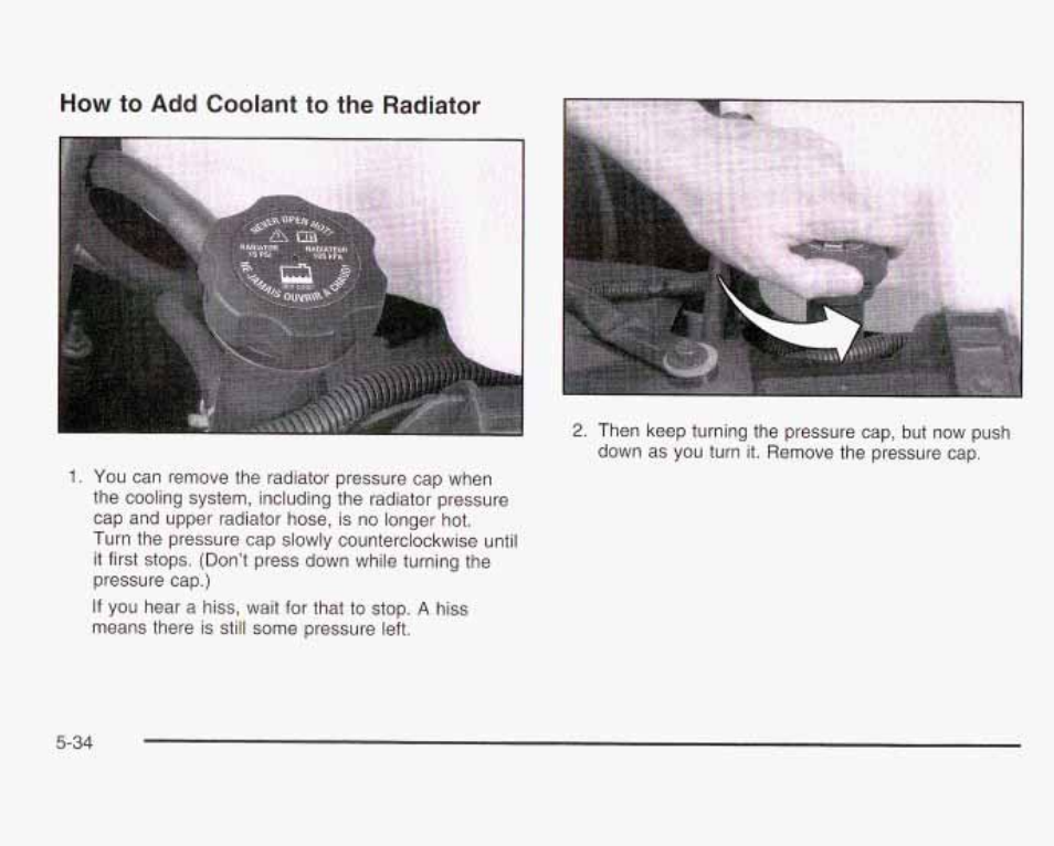 How to add coolant to the radiator | GMC 2003 Savana User Manual | Page 277 / 400