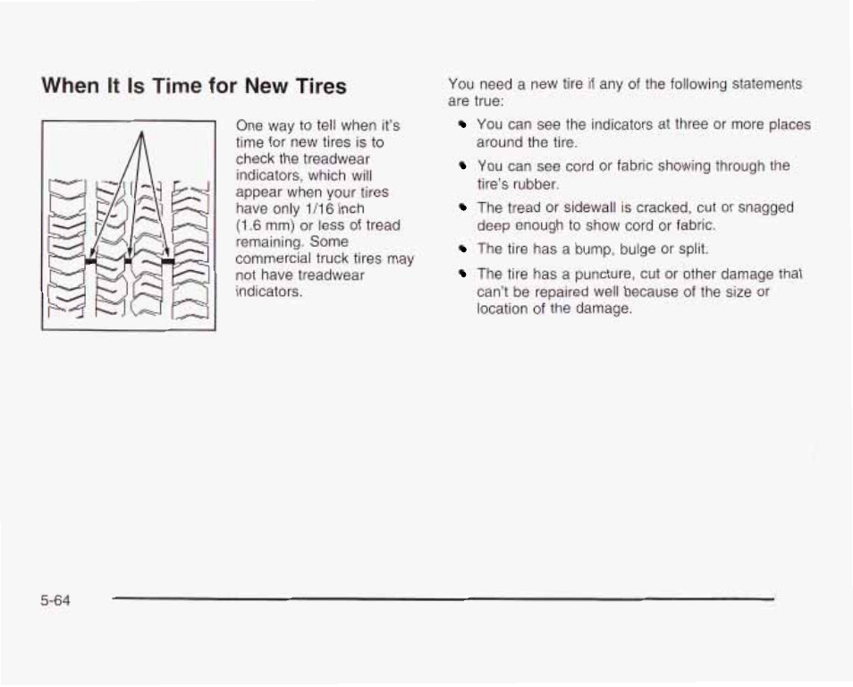 When it is time for new tires | GMC 2003 Savana User Manual | Page 307 / 400