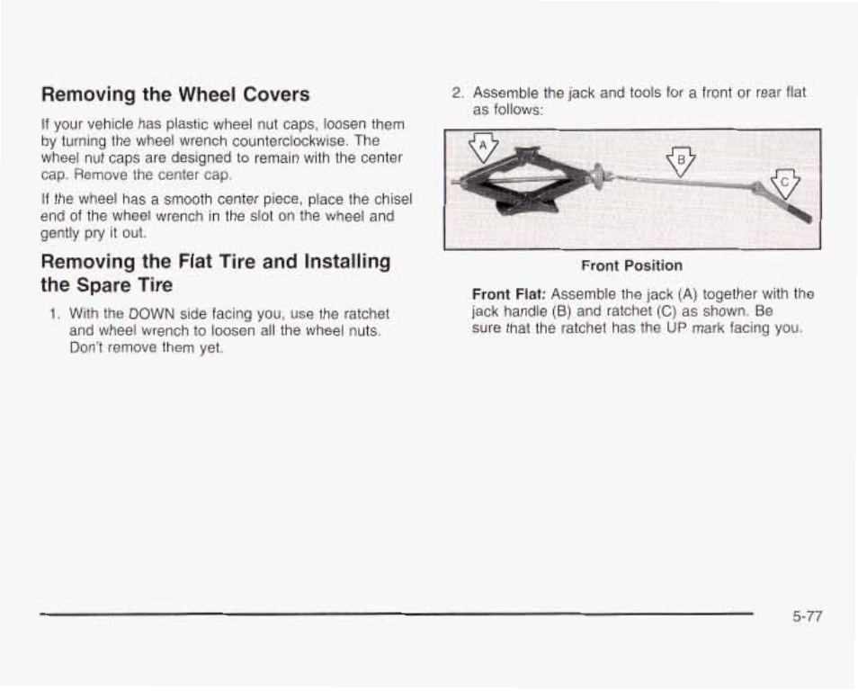 Removing the wheel covers | GMC 2003 Savana User Manual | Page 320 / 400