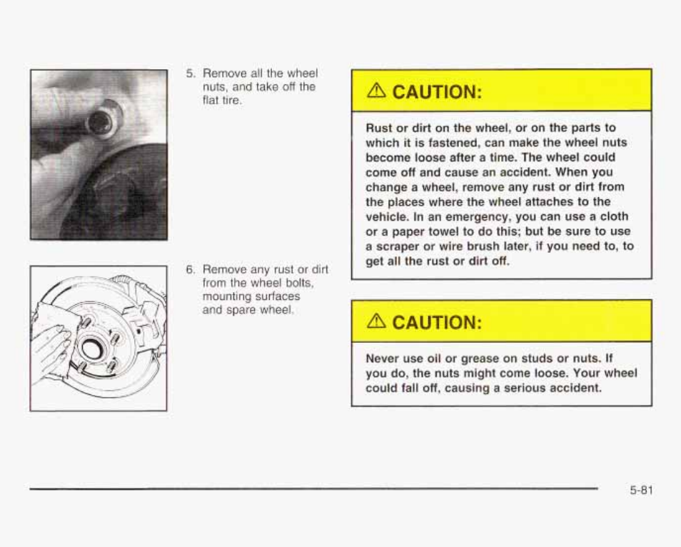 A caution, Д caution | GMC 2003 Savana User Manual | Page 324 / 400