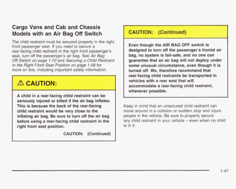 GMC 2003 Savana User Manual | Page 54 / 400