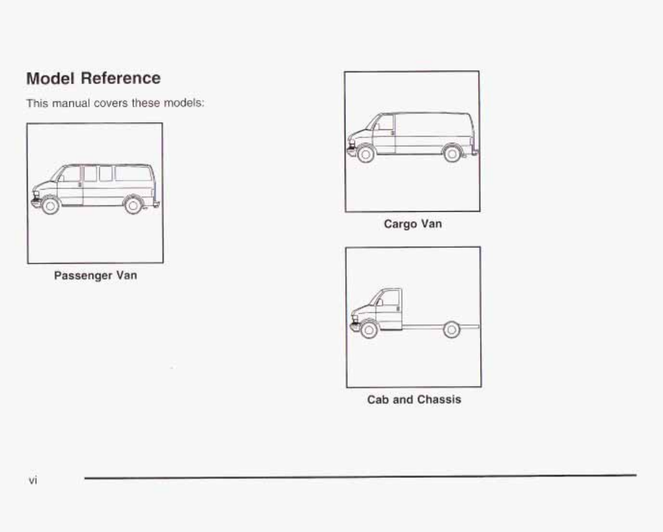 Model reference | GMC 2003 Savana User Manual | Page 7 / 400