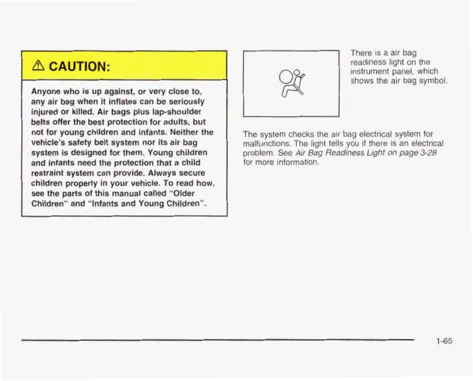 Д caution | GMC 2003 Savana User Manual | Page 72 / 400
