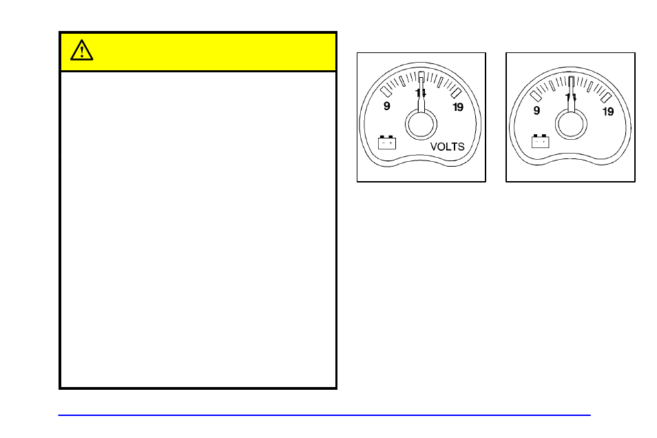 Voltmeter, Caution | GMC 2002 Sierra User Manual | Page 182 / 499