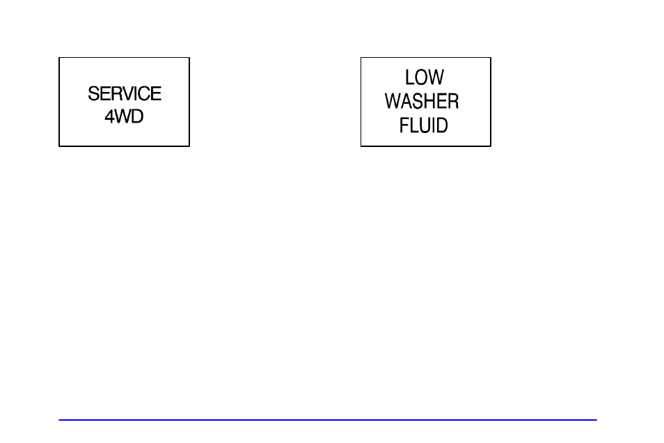 Service 4wd (if equipped), Low washer fluid | GMC 2002 Sierra User Manual | Page 202 / 499