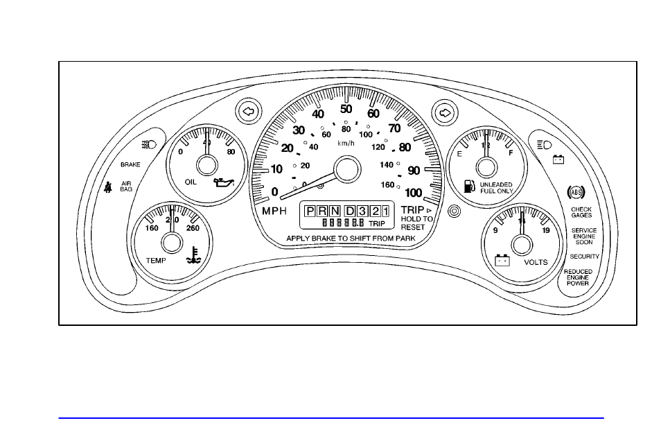 Instrument panel cluster | GMC 2002 Savana User Manual | Page 124 / 411