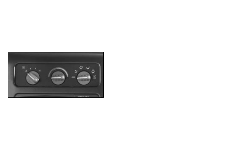 Comfort controls, System controls, Fan knob | Temperature knob | GMC 2002 Savana User Manual | Page 141 / 411