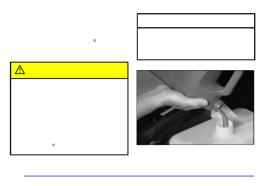 How to add coolant to the coolant recovery tank, Caution, Notice | GMC 2002 Envoy User Manual | Page 296 / 422