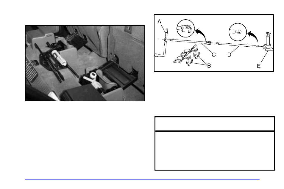 Removing the spare tire and tools, Notice | GMC 2002 Envoy User Manual | Page 303 / 422