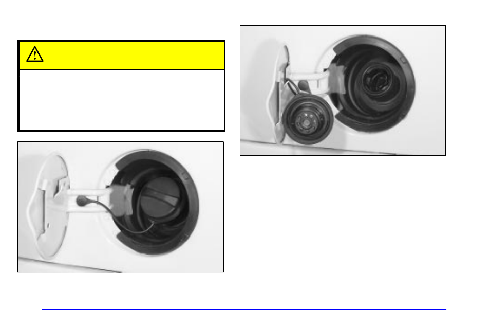 Filling your tank, Filling your tank caution | GMC 2002 Envoy User Manual | Page 321 / 422