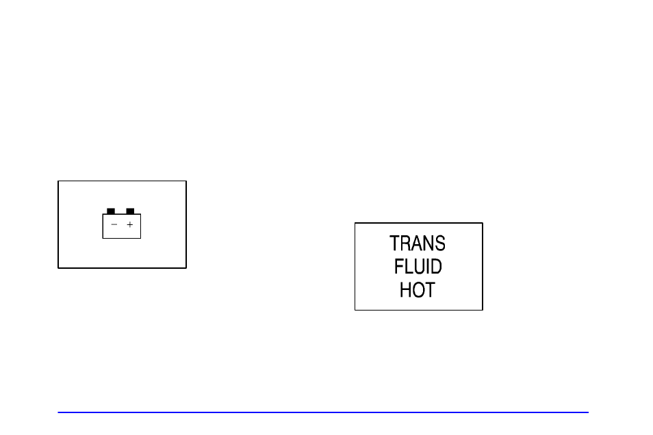 Message center, Battery, Trans fluid hot | GMC 2001 Sierra User Manual | Page 182 / 468