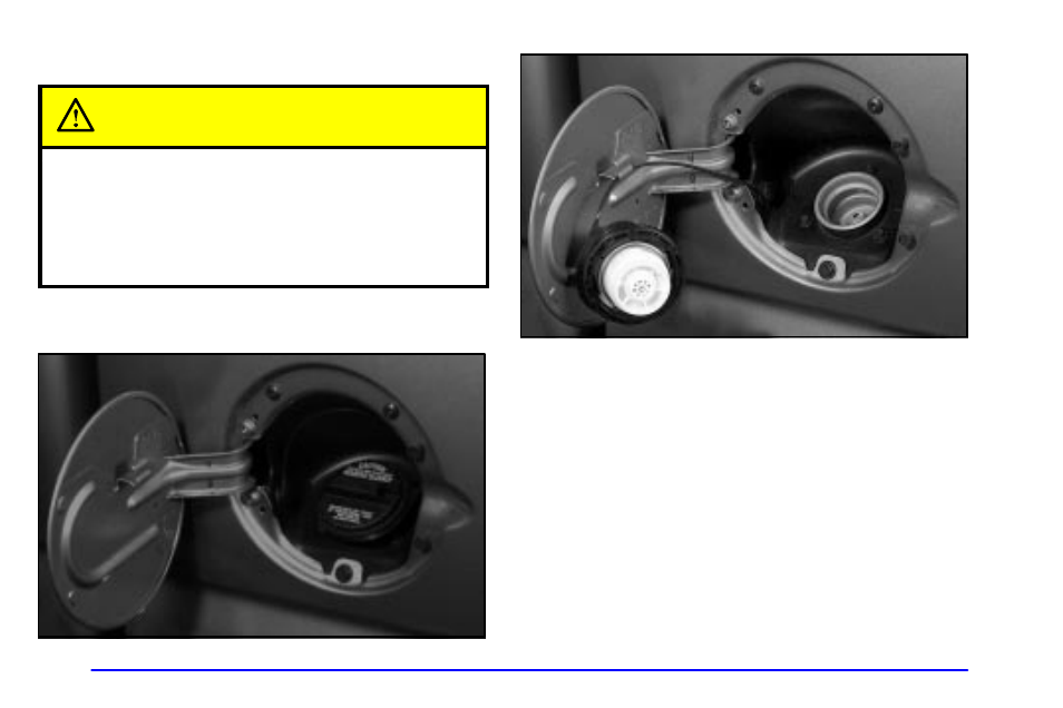 Filling your tank, Filling your tank caution | GMC 2001 Sierra User Manual | Page 348 / 468
