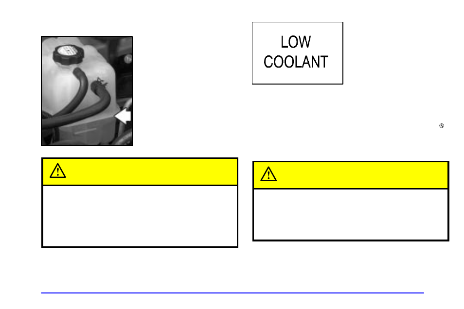 Checking coolant, Adding coolant, Caution | GMC 2001 Sierra User Manual | Page 377 / 468