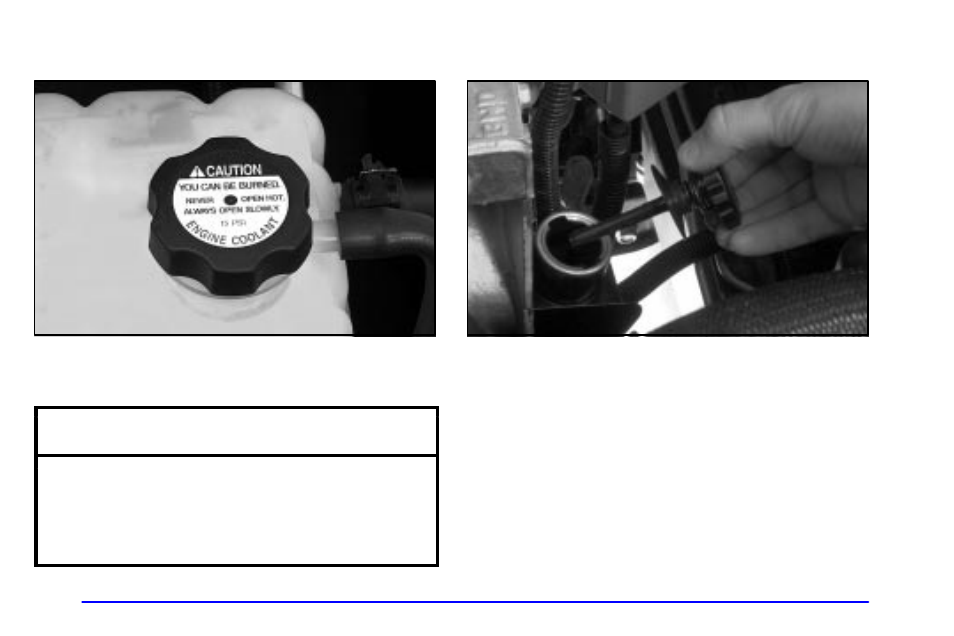Coolant surge tank pressure cap, Power steering fluid, Notice | GMC 2001 Sierra User Manual | Page 378 / 468