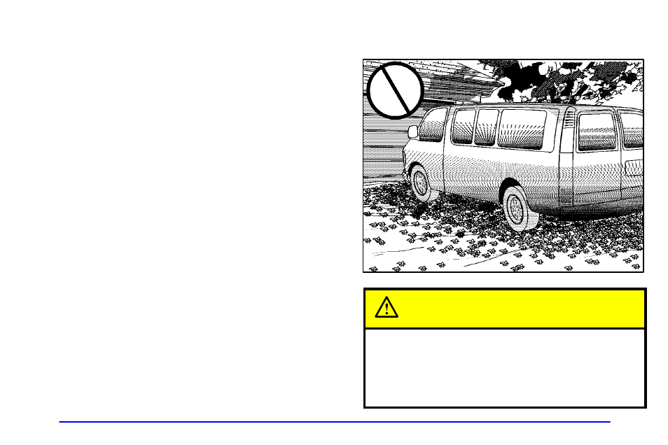 Shifting out of park (p), Parking over things that burn, Parking over things that burn caution | GMC 2001 Savana User Manual | Page 108 / 412